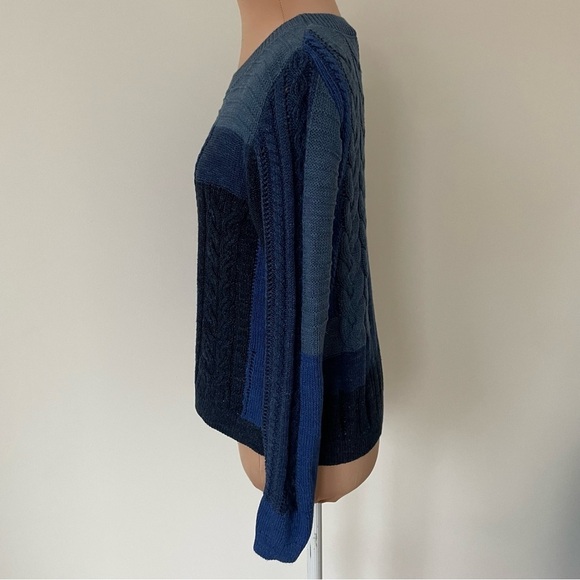 Diane von Furstenberg Blue Padma Intarsia Cotton Pullover Knit Sweater EUC XS - Picture 5 of 12